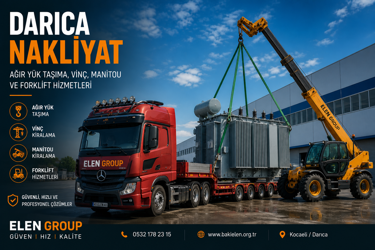 darıca nakliyat vinç ağır yük taşıma hizmeti